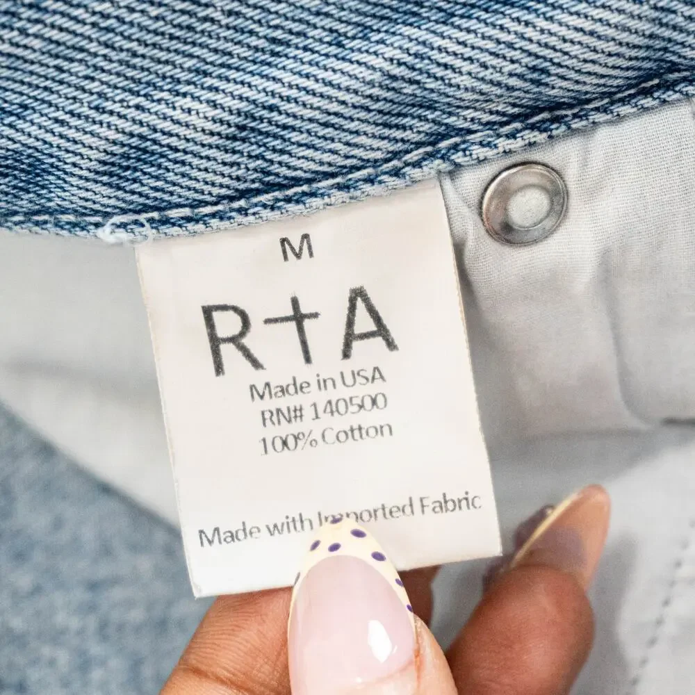 RtA Dexter Belted High Rise Straight Leg Boyfriend Jeans size Medium